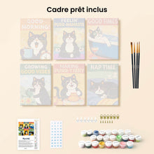 Charger l'image dans la galerie, Mini Peinture par numéros 15x20cm (6 pièces) - Bons Moments avec les Chats
