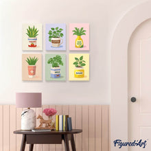 Charger l'image dans la galerie, Mini Peinture par numéros 15x20cm (6 pièces) - Plantes et Pots 1