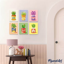 Charger l'image dans la galerie, Mini Peinture par numéros 15x20cm (6 pièces) - Plantes et Pots 2