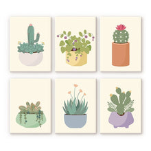 Charger l'image dans la galerie, Mini Peinture par numéros 15x20cm (6 pièces) - Cactus Mignons 1 Figured'Art