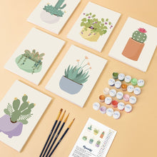 Charger l'image dans la galerie, Mini Peinture par numéros 15x20cm (6 pièces) - Cactus Mignons 1