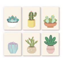 Charger l'image dans la galerie, Mini Peinture par numéros 15x20cm (6 pièces) - Cactus Mignons 2 Figured'Art