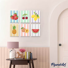 Charger l'image dans la galerie, Mini Peinture par numéros 15x20cm (6 pièces) - Set de Fruits