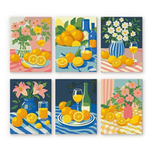 Charger l'image dans la galerie, Mini Peinture par numéros 15x20cm (6 pièces) - Bouquet de Citrons Dorés Figured'Art