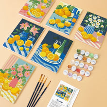 Charger l'image dans la galerie, Mini Peinture par numéros 15x20cm (6 pièces) - Bouquet de Citrons Dorés