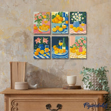 Charger l'image dans la galerie, Mini Peinture par numéros 15x20cm (6 pièces) - Bouquet de Citrons Dorés