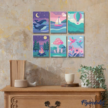 Charger l'image dans la galerie, Mini Peinture par numéros 15x20cm (6 pièces) - Petits Paysages de Rêve