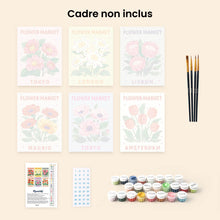 Charger l'image dans la galerie, Mini Peinture par numéros 15x20cm (6 pièces) - Marché aux Fleurs 3