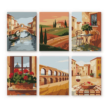 Charger l'image dans la galerie, Mini Peinture par numéros 15x20cm (6 pièces) - Campagne Italienne Figured'Art