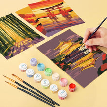 Charger l'image dans la galerie, Mini Peinture par numéros 15x20cm (6 pièces) - Coucher de Soleil au Japon