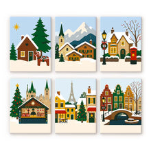 Charger l'image dans la galerie, Mini Peinture par numéros 15x20cm (6 pièces) - Noël en Europe Figured'Art