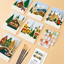 Charger l'image dans la galerie, Mini Peinture par numéros 15x20cm (6 pièces) - Noël en Europe