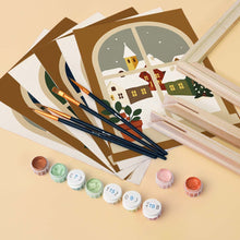 Charger l'image dans la galerie, Mini Peinture par numéros 15x20cm (6 pièces) - Fenêtres de Noël