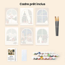 Charger l'image dans la galerie, Mini Peinture par numéros 15x20cm (6 pièces) - Fenêtres de Noël