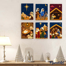 Charger l'image dans la galerie, Mini Peinture par numéros 15x20cm (6 pièces) - L'Histoire de la Nativité