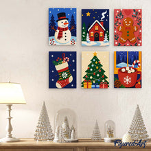 Charger l'image dans la galerie, Mini Peinture par numéros 15x20cm (6 pièces) - Les Favoris de l'Hiver Festif