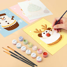 Charger l'image dans la galerie, Mini Peinture par numéros 15x20cm (6 pièces) - Cupcakes de Noël