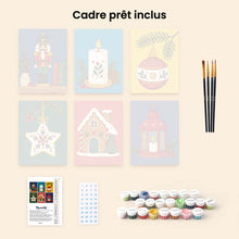 Charger l'image dans la galerie, Mini Peinture par numéros 15x20cm (6 pièces) - Traditions de Noël