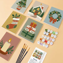 Charger l'image dans la galerie, Mini Peinture par numéros 15x20cm (6 pièces) - Collection de Décorations de Noël