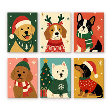 Charger l'image dans la galerie, Mini Peinture par numéros 15x20cm (6 pièces) - Chiots de Noël Figured'Art