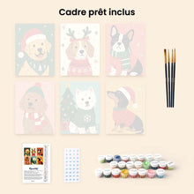 Charger l'image dans la galerie, Mini Peinture par numéros 15x20cm (6 pièces) - Chiots de Noël