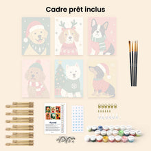 Charger l'image dans la galerie, Mini Peinture par numéros 15x20cm (6 pièces) - Chiots de Noël