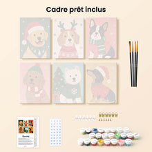 Charger l'image dans la galerie, Mini Peinture par numéros 15x20cm (6 pièces) - Chiots de Noël
