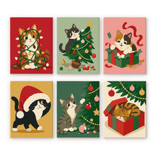 Charger l'image dans la galerie, Mini Peinture par numéros 15x20cm (6 pièces) - Les Chatons de Noël s'Amusent Figured'Art