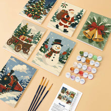 Charger l'image dans la galerie, Mini Peinture par numéros 15x20cm (6 pièces) - Ambiance de Noël