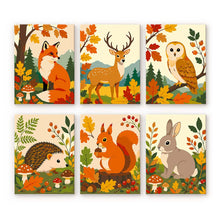 Charger l'image dans la galerie, Mini Peinture par numéros 15x20cm (6 pièces) - Petites créatures de la forêt Figured'Art