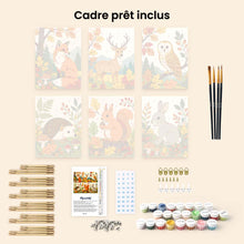 Charger l'image dans la galerie, Mini Peinture par numéros 15x20cm (6 pièces) - Petites créatures de la forêt