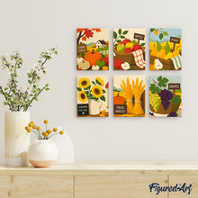 Charger l'image dans la galerie, Mini Peinture par numéros 15x20cm (6 pièces) - Jours du marché des récoltes