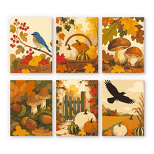 Charger l'image dans la galerie, Mini Peinture par numéros 15x20cm (6 pièces) - Récolte sauvage d’Automne Figured'Art