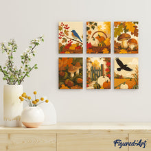 Charger l'image dans la galerie, Mini Peinture par numéros 15x20cm (6 pièces) - Récolte sauvage d’Automne