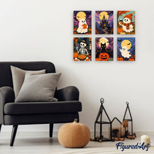 Charger l'image dans la galerie, Mini Peinture par numéros 15x20cm (6 pièces) - Nuits d’Automne hantées