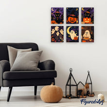 Charger l'image dans la galerie, Mini Peinture par numéros 15x20cm (6 pièces) - Amis d'Halloween