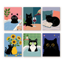 Charger l'image dans la galerie, Mini Peinture par numéros 15x20cm (6 pièces) - Vie de chat Figured'Art