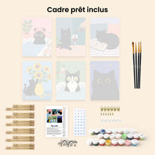 Charger l'image dans la galerie, Mini Peinture par numéros 15x20cm (6 pièces) - Vie de chat