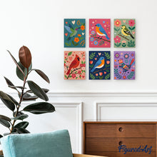 Charger l'image dans la galerie, Mini Peinture par numéros 15x20cm (6 pièces) - Floraison et chants d’oiseaux