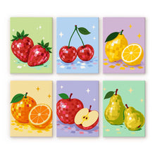 Charger l'image dans la galerie, Mini Série Peinture par Numéros 15x20cm (6 pièces) - Collection Fruits Disco Figured'Art