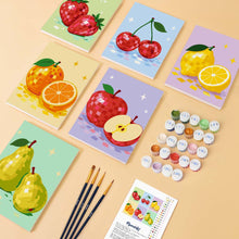 Charger l'image dans la galerie, Mini Série Peinture par Numéros 15x20cm (6 pièces) - Collection Fruits Disco