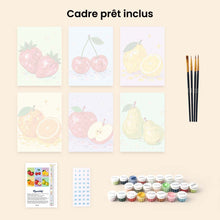 Charger l'image dans la galerie, Mini Série Peinture par Numéros 15x20cm (6 pièces) - Collection Fruits Disco