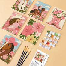 Charger l'image dans la galerie, Mini Série Peinture par Numéros 15x20cm (6 pièces) - Cowgirl Rose