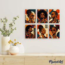 Charger l'image dans la galerie, Mini Série Peinture par Numéros 15x20cm (6 pièces) - Portraits Afro Pop Art