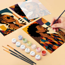Charger l'image dans la galerie, Mini Série Peinture par Numéros 15x20cm (6 pièces) - Portraits Afro Pop Art