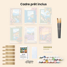 Charger l'image dans la galerie, Mini Série Peinture par Numéros 15x20cm (6 pièces) - Vues de Fenêtre