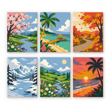 Charger l'image dans la galerie, Mini Série Peinture par Numéros 15x20cm (6 pièces) - Saisons Autour du Monde Figured'Art