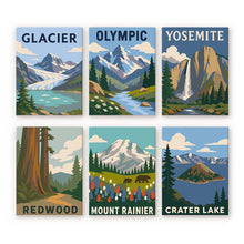 Charger l'image dans la galerie, Mini Série Peinture par Numéros 15x20cm (6 pièces) - Parcs Nationaux - Côte Pacifique et Cascades Figured'Art