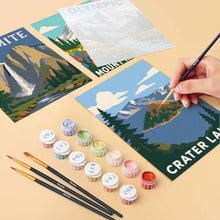 Charger l'image dans la galerie, Mini Série Peinture par Numéros 15x20cm (6 pièces) - Parcs Nationaux - Côte Pacifique et Cascades