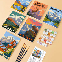 Charger l'image dans la galerie, Mini Série Peinture par Numéros 15x20cm (6 pièces) - Parcs Nationaux - Alaska et Rocheuses du Nord